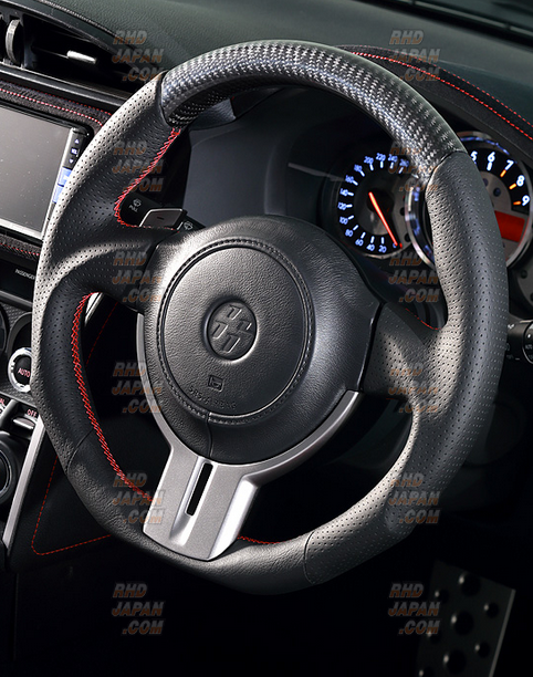 DAMD Sports Steering Wheel Black Carbon Red Stitch SS358-Z - BRZ